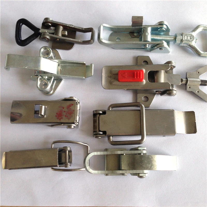 Custom small mini metal stainless steel quick release adjustable tool wooden box toggle draw latch