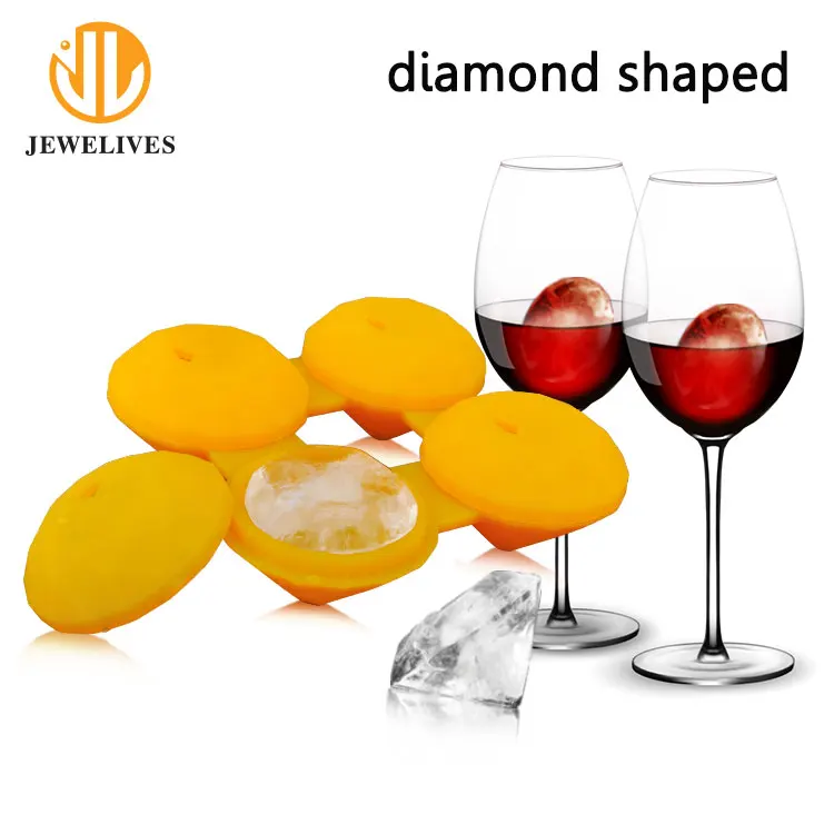 Custom Diamond Shaped Silicone Mini Ice Ball Maker For Whisky