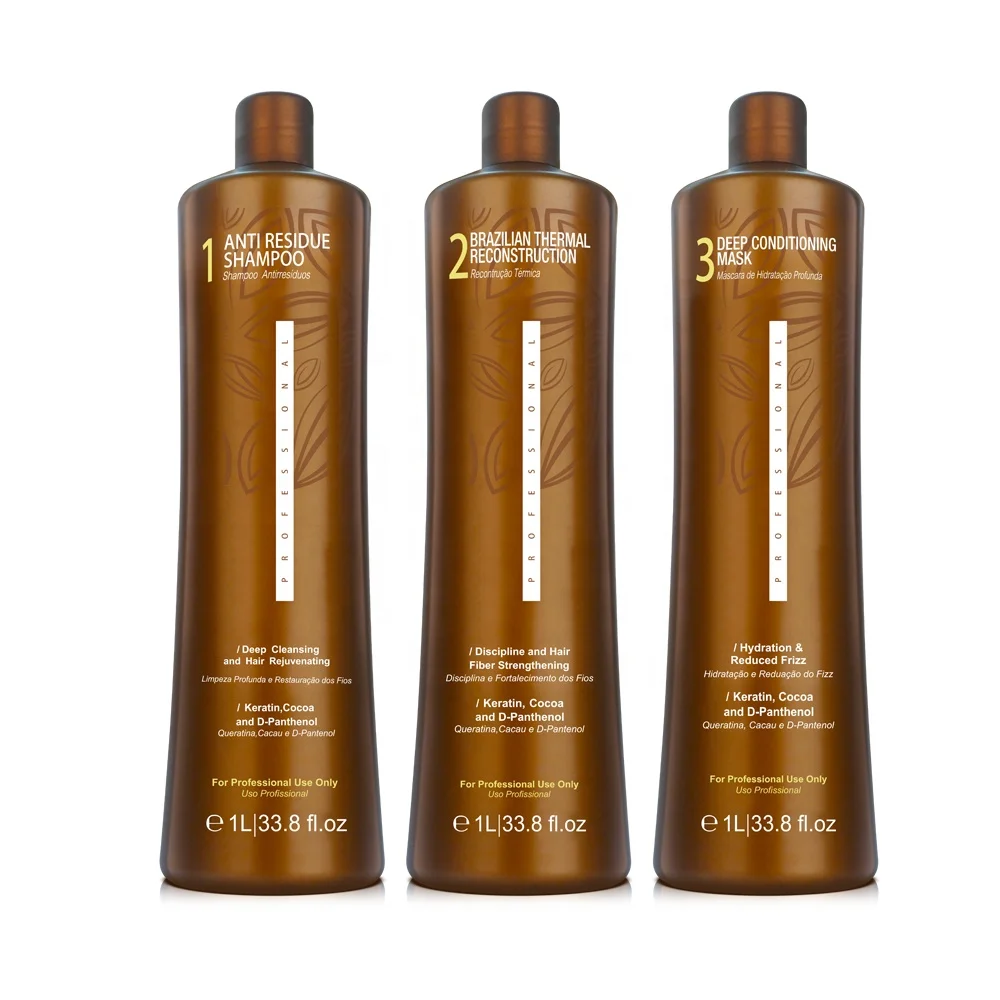 Custom Label Brazilian Keratin Hair Treatment Natural Cocoa D-Panthenol Hair Straighten Cream Professional Use