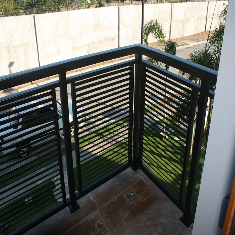 
Qualified guardrail fabrication wrought iron carbon steel welded powder coated balcony railing for residential steel building 