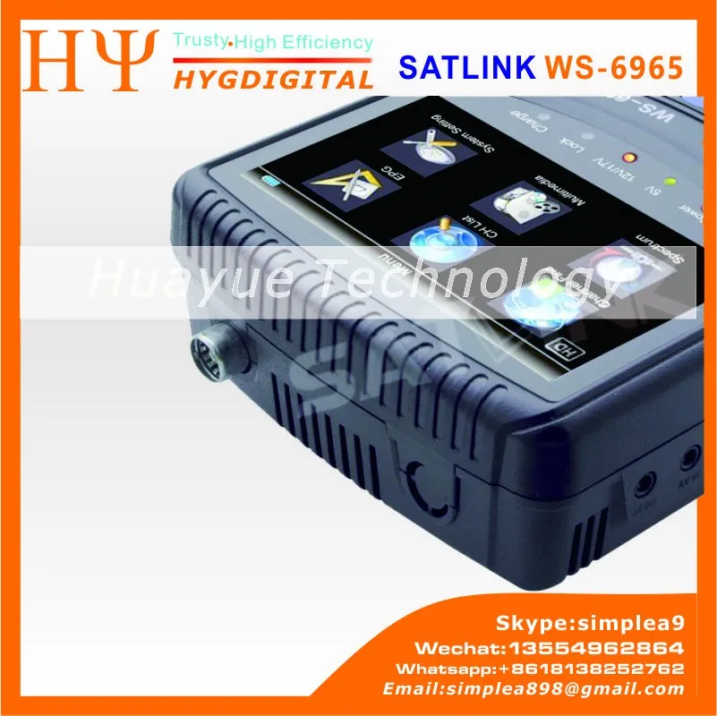 HD DVB-T2 satellite finder satlink ws-6965 satfinder meter 4.3 inch LCD
