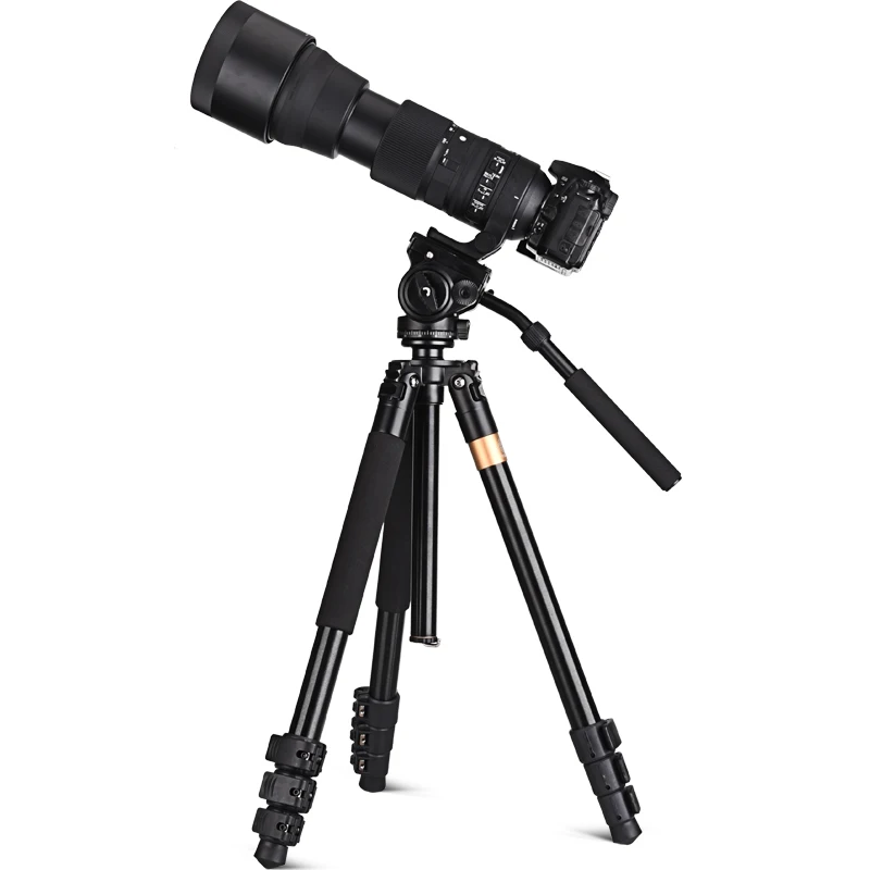 QZSD-Q640 aluminum video tripod 15kg load heavy duty telescope tripod  177cm digital professional camera tripod