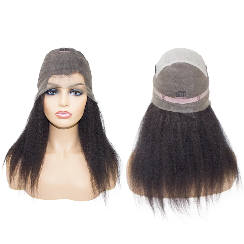 
Black women classic style Moreinhair 100% virgin human kinky straight full lace human hair wig by dropshipping factory price 