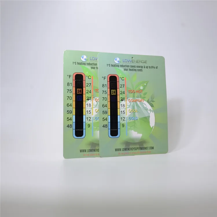OEM Custom Design Cute  LCD  Room Thermometer Card Thermometer Strip