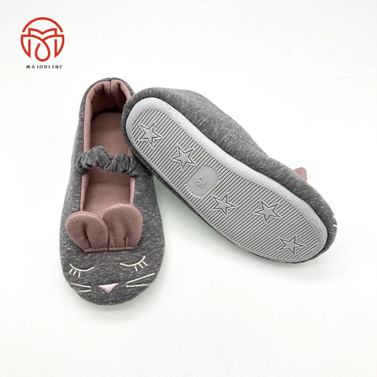 Женские Балетные туфли из хлопчатобумажной ткани на плоской подошве