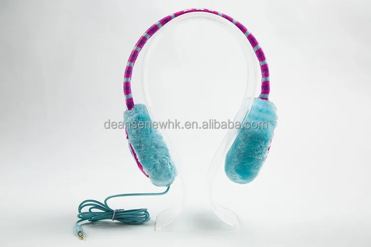 New Cute Custom 100% Acrylic Fall Winter Warm Adult Men Women Teen Multi Color Knit Earmuff With Music Speaker Headphone