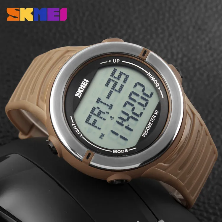 SKMEI 1111 horloge watches men heart rate monitor 3D pedometer watch instructions, round smart sport watch