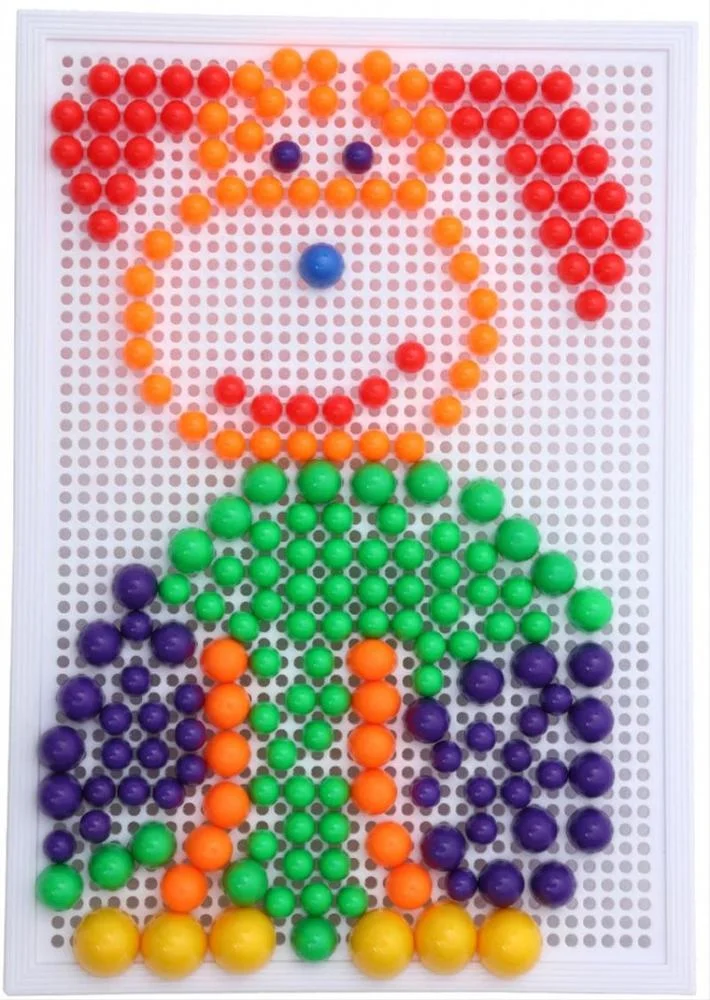 Best selling kids educational  colorful jigsaw puzzle plastic nail toy