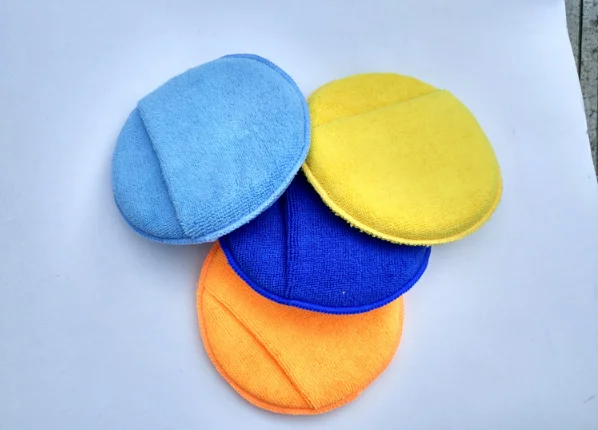 High density round microfiber polishing waxed sponge