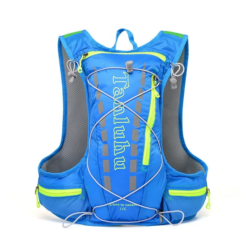 Customized Reflective Hiking Trail Race Running Vest Hydration Backpack 15L for Cycling Trekking