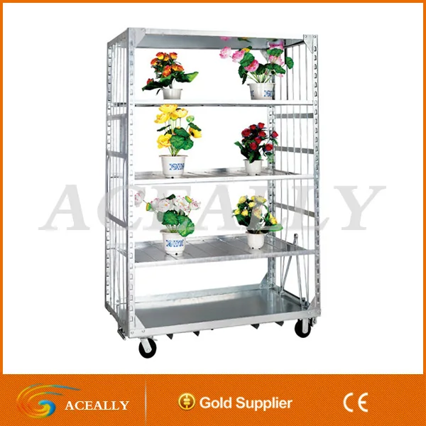 
garden storage steel flower pot car 