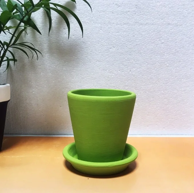 Creative Ceramic Cup Pottery Pot Terracotta Meaty Wholesale Red Used with Flower/green Plant Modern Desktop Powder Coated