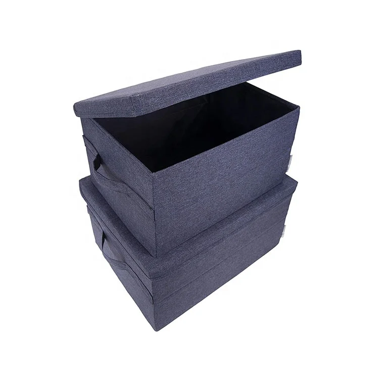 Sustainable Fabric Clothing Storage Boxes Foldable Square Drawers Home Closet Solutions Printed Technique Stocked Bag Storage