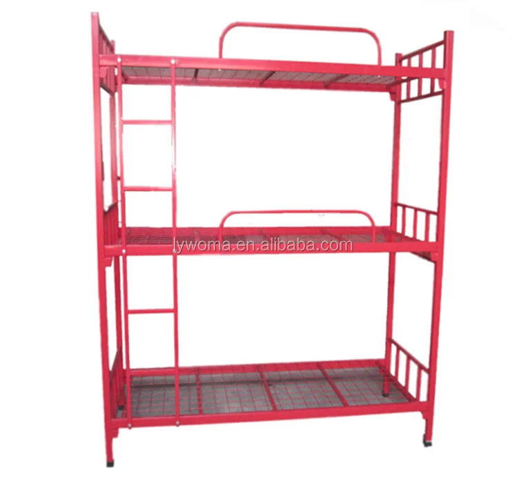 high quality home dormitory steel 3 layer 3 sleepers triple metal bunk bed sale