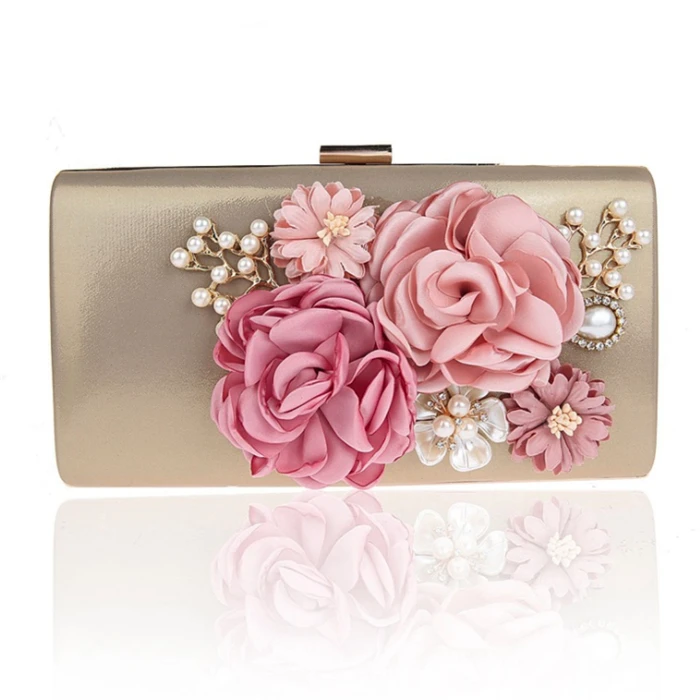 Новая модная элегантная белая вечерняя женская сумка-клатч с красивыми цветами