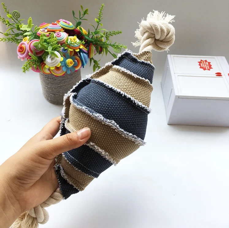 Pet talking toy linen cotton rope gnawing rugby dog toy