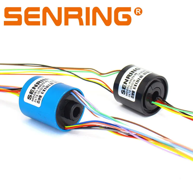 Through bore slip ring 12 circuits/wires contact with mini hole size 5mm with flange U type