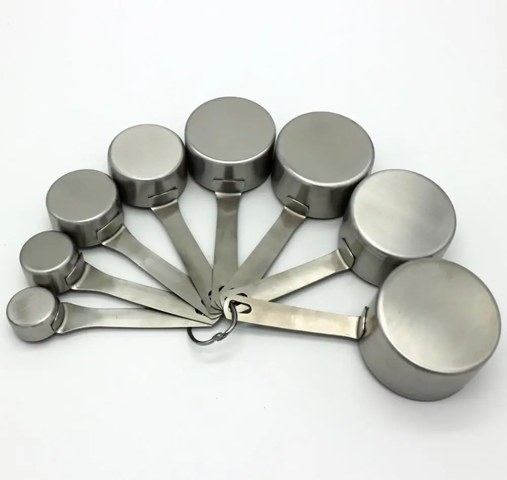 Hot sale Heavy Duty premium 8pcs stainless steel 18/8 kitchen measuring cup set