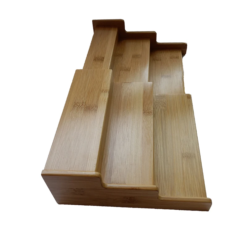 2018 Factory New Design Custom 3-Tier Expandable Step Shelf Organizer Wooden Bamboo Spice rack