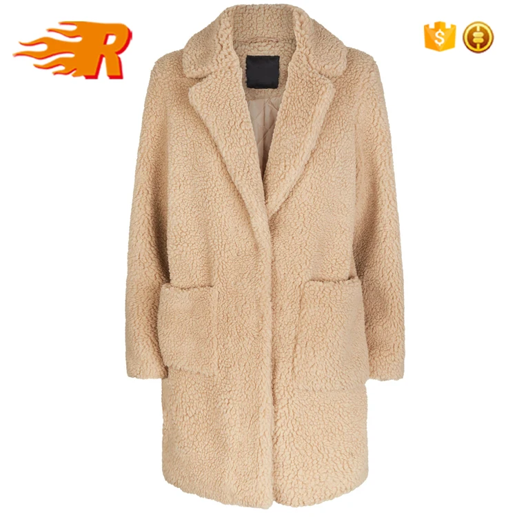 Wholesale  Women Cream Teddy Winter Faux Fur Teddy Coat