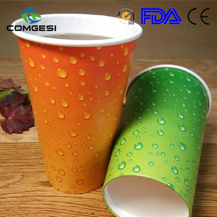 
Summer cold drink double PE coated paper cup cola juice soda logo customized disposable wholesale 