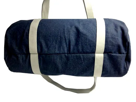 Denim Canvas Cotton Duffel Bag Gym BagBarrel round bag for Unisex [30Litres]