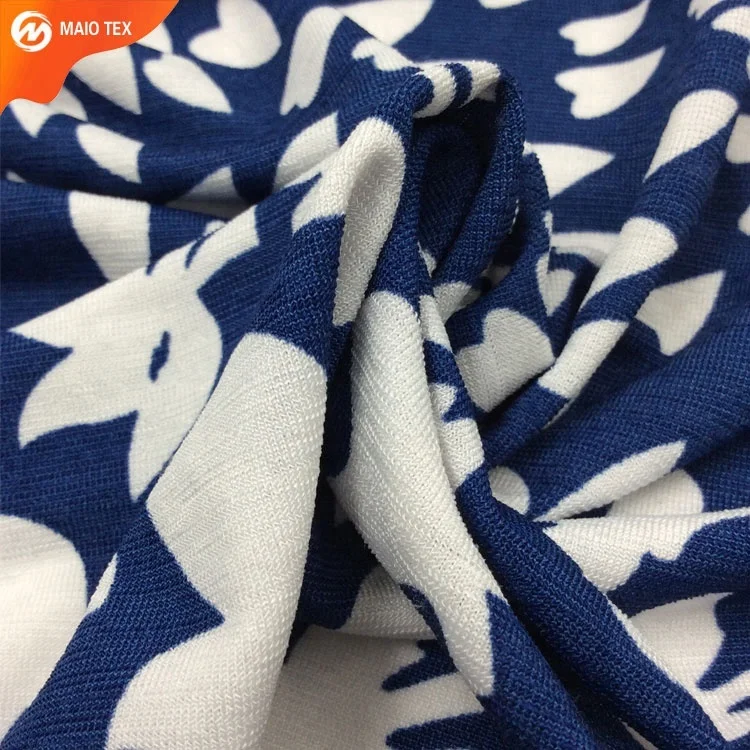 
50D single jersey knit 100%polyester lycra knitting print ITY fabric for dress 