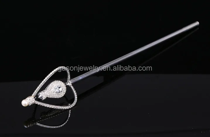 Free customized silver diamond queen wand gold Beauty tiara pageant rhinestone winner scepters