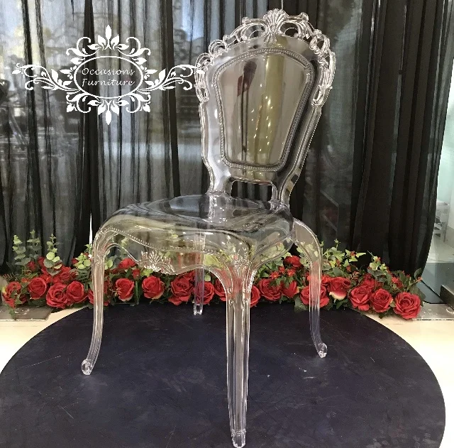 PC Resin Plastic Clear Hotel Dining Stackable Wedding Events Guest Chair made by Occasions Furniture