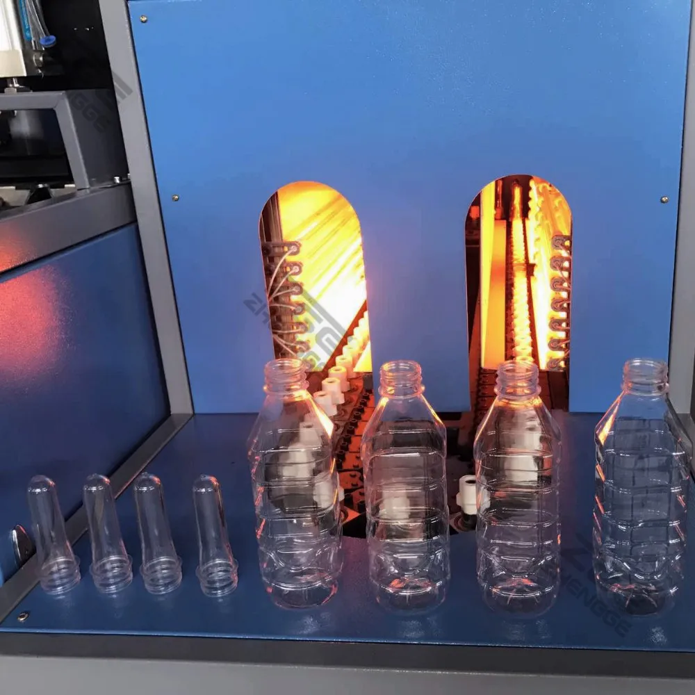 4 Cavity automatic dropping the bottle Semi Automatic Pet plastic bottle blowing machine