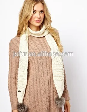 2015 new product fashion customized warm winter scarf with raccoon fur polyformaldehyde polyformaldehyde knit crochet scarf