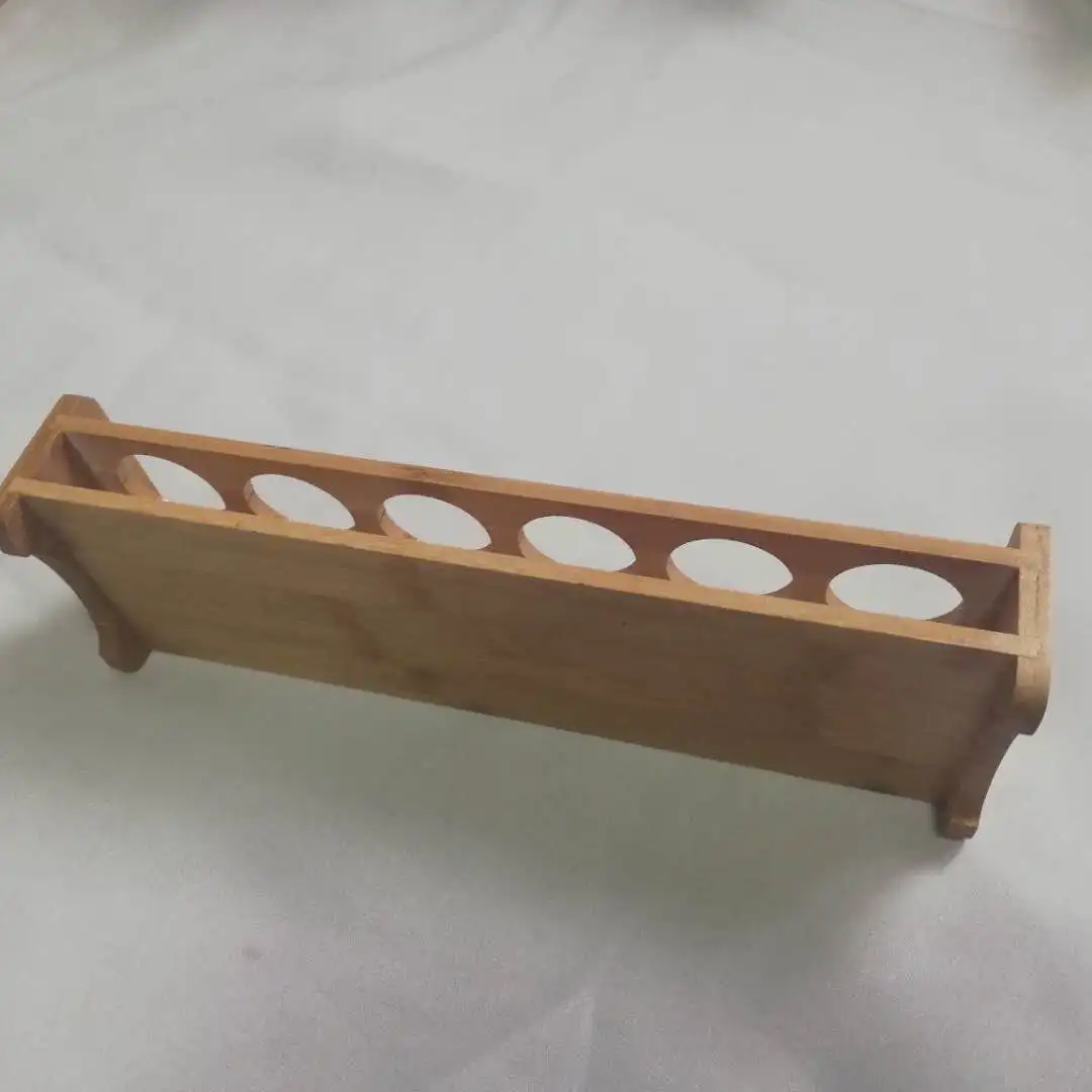 Bamboo High End Store Used Bar Serving Wisky Beer Glass Cup Holder Tray Customized Design