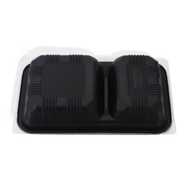 Customize two compartment red takeaway PP blister pack lunch box disposable food containers