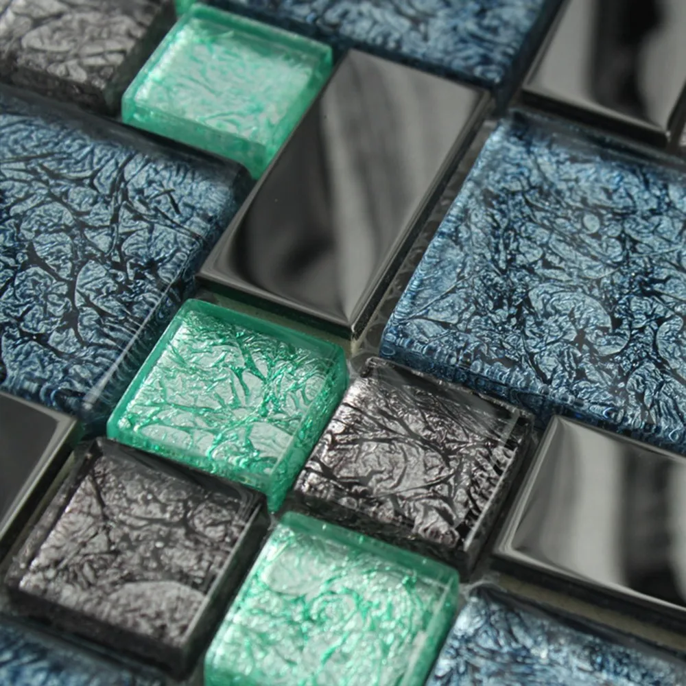 Factory Price Square Wall Decorative Crystal Glass Mosaic Border Tile For Sale