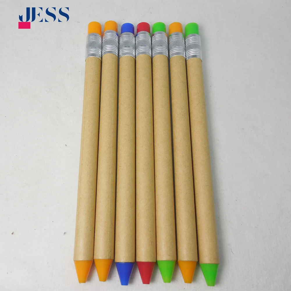 Wholesale Eco-Friendly Plastic Paper Pencil Shape Pen in Ballpoint Pens