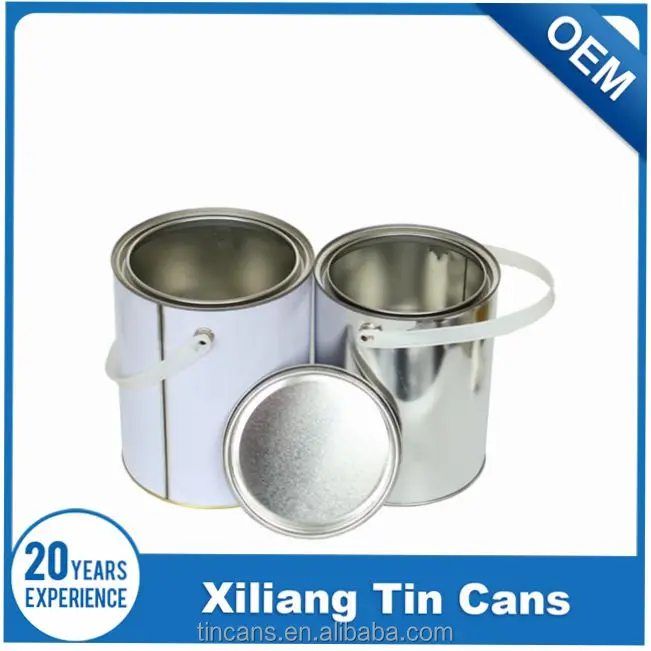 4 liter round tin paint can with lid and plastic handle, paint bucket china supplier