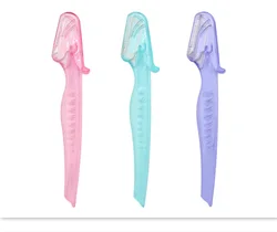 Customized makeup tools Promotional manufactures shaver eyebrow razor with plastic handle