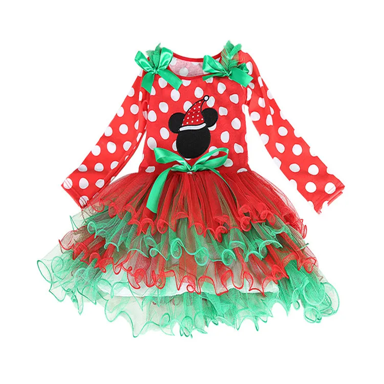 Baby Girls tutu Christmas Polka Dot Cartoon Fancy Dress