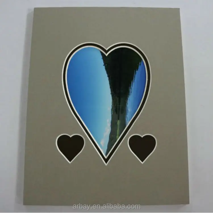 
High quality hot sale heart-shaped wooden picture photo frame matboard 