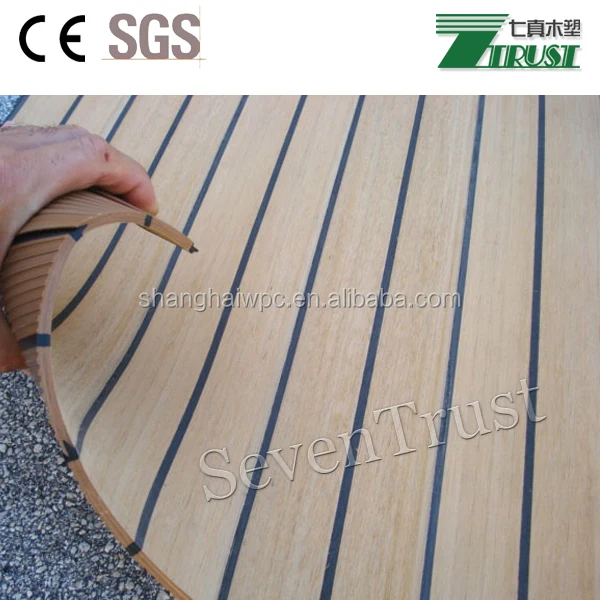 sanding after teak color like real wood easy to installation yacht flooring