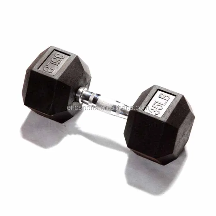 wholesales stock customs sports Performance lb rubber encased hex dumbbell in pairs Hex Rubber  Dumbbell