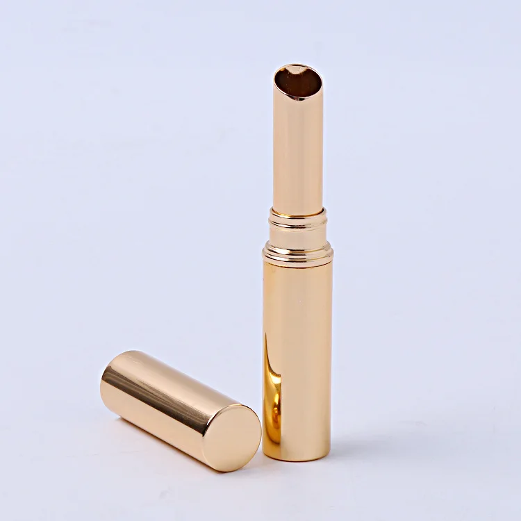Low MOQ empty gold silver aluminum slim lipstick tube