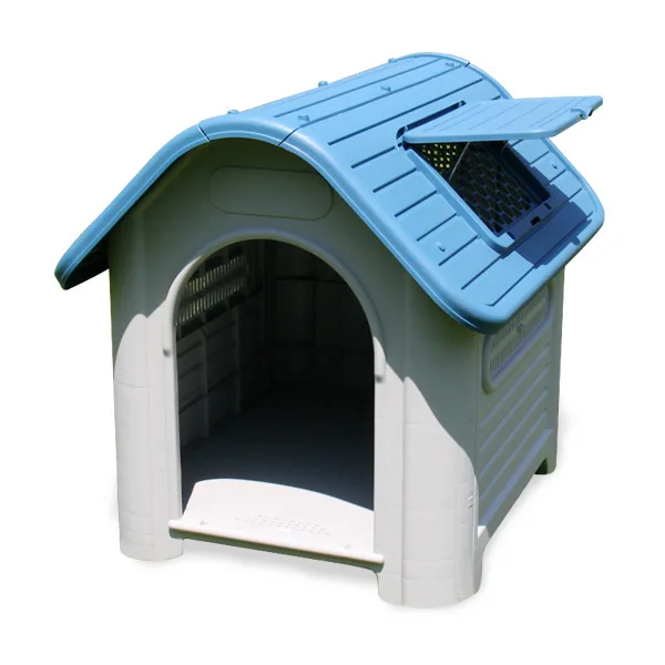 Dog Plastic Kennel Metal Door with Window in the Roof