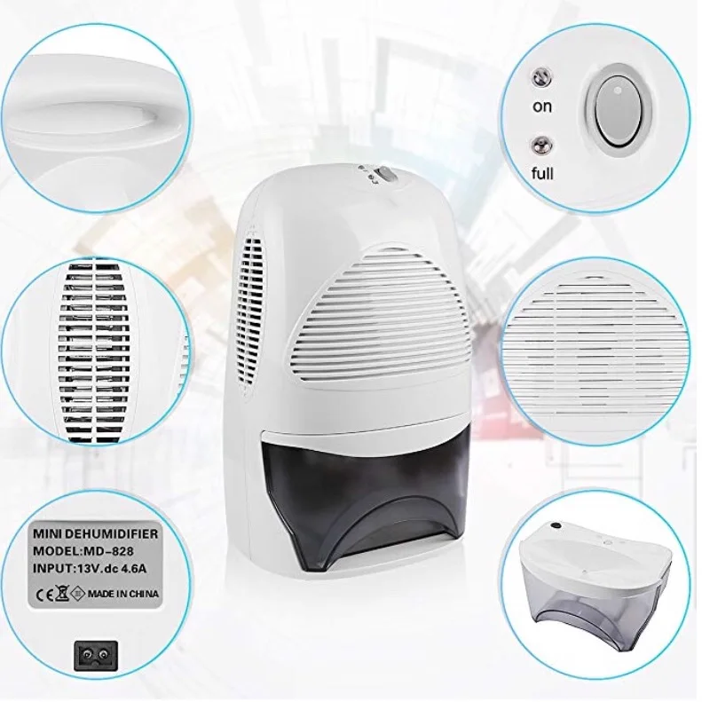 Electric Dehumidifier Compact and Portable for Damp Air Mold Moisture in Home RV Bedroom Basement Caravan Office