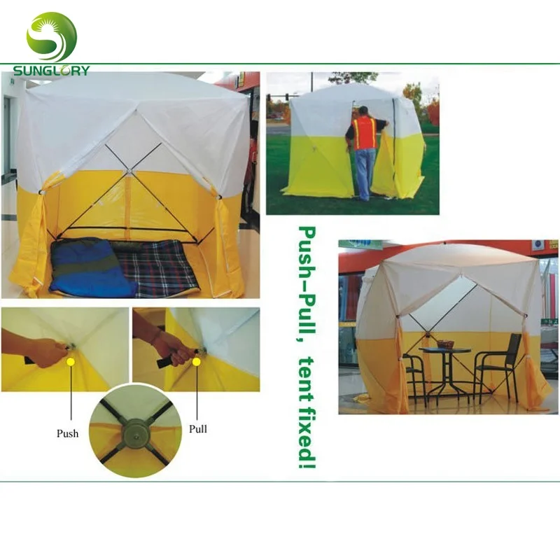 waterproof pop up work tent oxford outdoor working tent automatic pop up tent yellow+white color china manufacturer