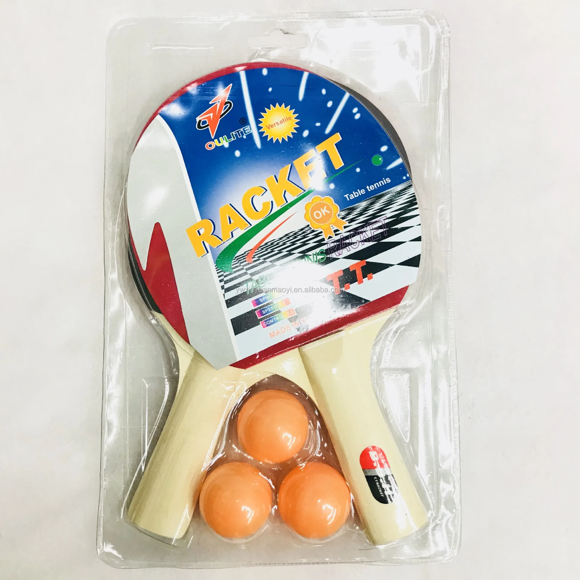 Hot sale good Quality Customized Poplar wood Rubber Table Tennis/Ping Pong Paddle/Racket ping pong set with net wholesale