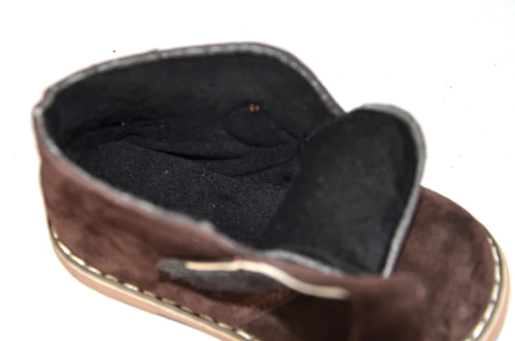 Rugged suede  stay put closure straps toddler ankle boots children anti slip footwear for autumn