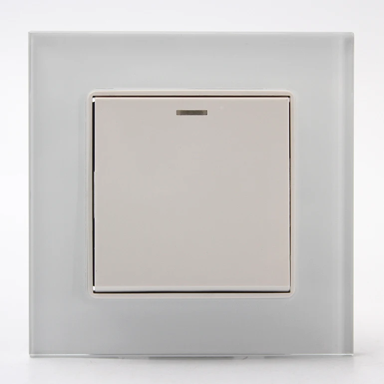 Crystal glass related control switch one gang light rocker switch panel