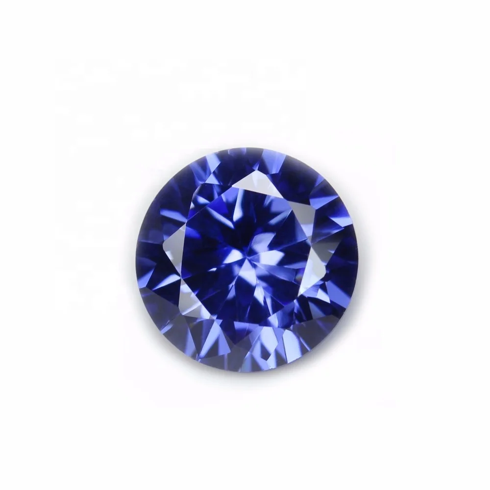 1mm-10mm xygems lab created tanzanite blue loose cubic zirconia stones round cz gemstone