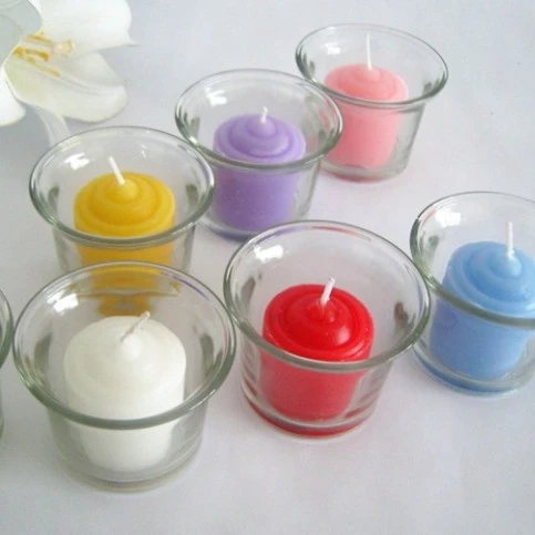 quality cheap Tulip shape candle glass container for tea light candles